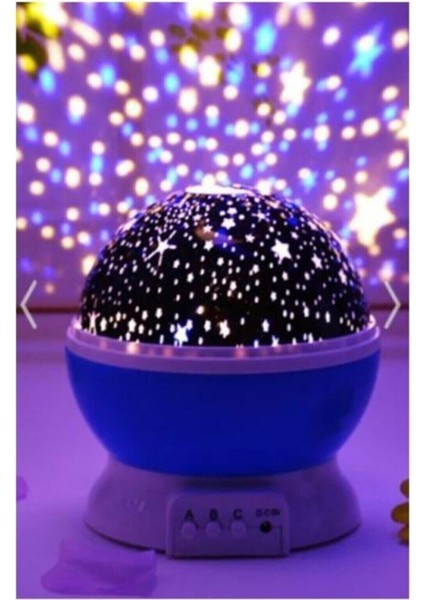 Dönebilen Yıldızlı Gökyüzü Projeksiyon Gece Lambası Beyaz