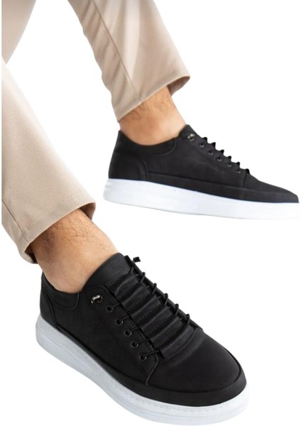 Erkek Siyah Günlük Hafif Poli Dikişli Taban Yürüyüş Garantili Spor Sneaker Ayakkabı