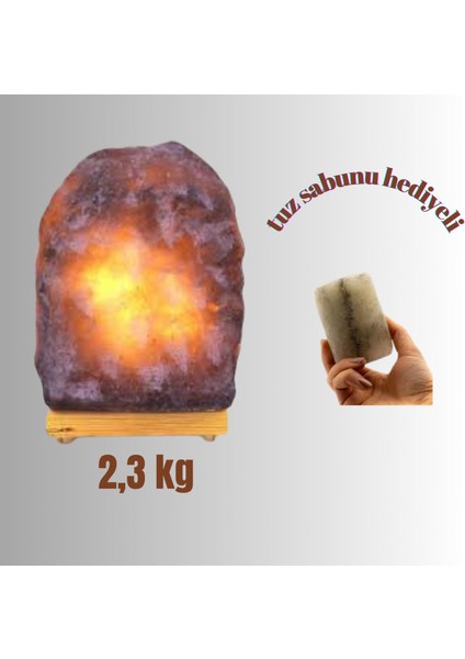 Doğal Çankırı Tuz Lambası, 2,3 Kg, Sağlıklı ve Şık Dekorasyon Için Ideal