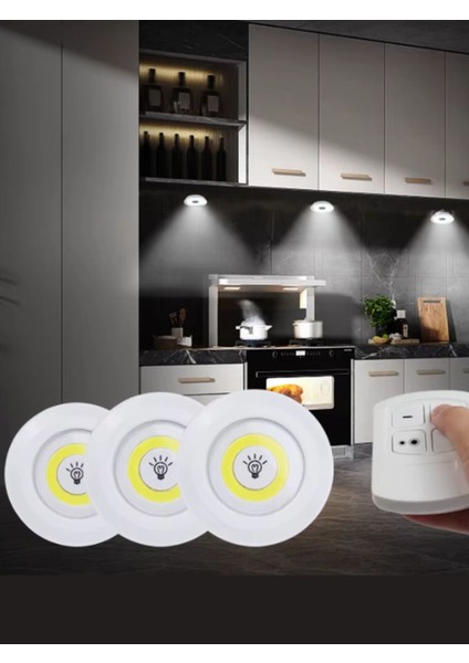 3'lü Dekoratif Koridor ve Antre LED Işık Seti, Pilli ve Yapışkanlı, Beyaz fiyatları