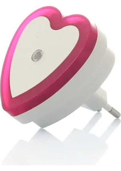Pembe Kalp Tasarımlı Otomatik Sensörlü Gece Lambası, Şık ve Kullanışlı Renkli Tasarım