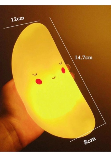 Renkli Silikon Ay Gece Lambası, LED Işıklı, Hediye Seçeneği modelleri