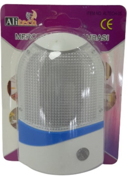 Sensörlü Gri LED Gece Lambası, Fotoselli ve Enerji Tasarruflu Aydınlatma