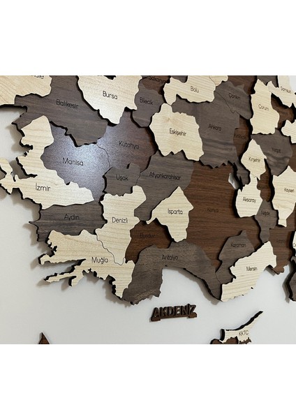 3 Boyutlu Tablo Ahşap Mdf Dekoratif Detaylı Türkiye Haritası – Duvar Dekoru Ev Mobilya