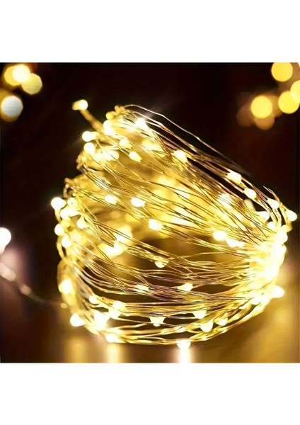 Pilli Peri LED Aydınlatma 5 Metre, Kahverengi, Şık ve Işıl Işıl Dekorasyon