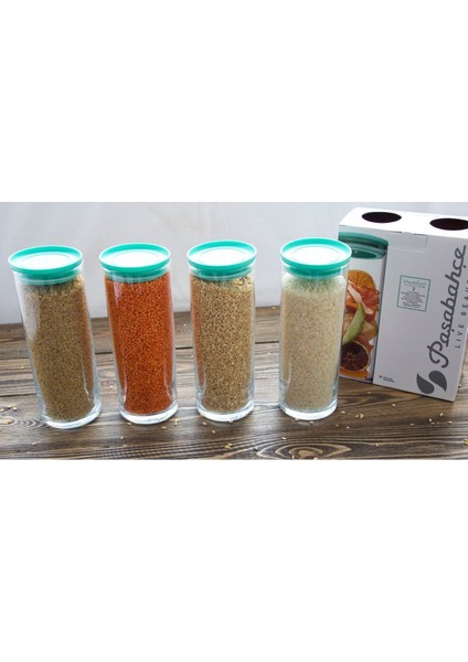 Vakum Kapaklı Cam Saklama Kabı Seti, 4'lü, Kahverengi, Pratik ve Şık Tasarım