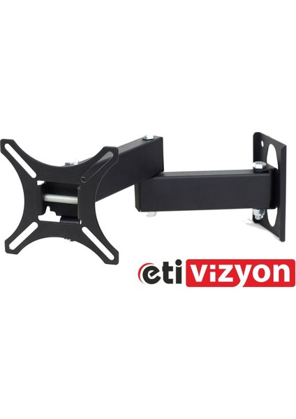 Hareketli Iki Kollu Tv Askı Aparatı 17-27" Siyah, Dayanıklı ve Kullanışlı Tasarım