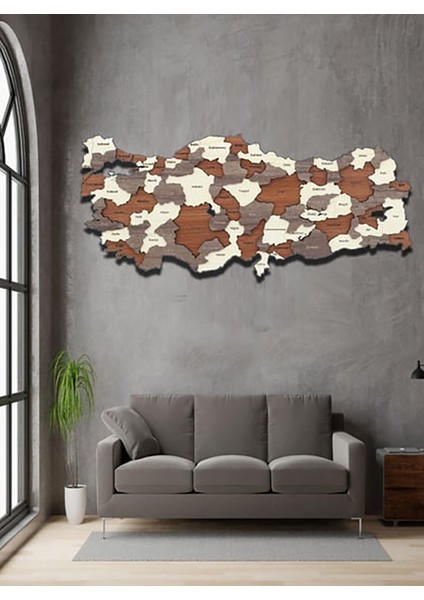 3 Boyutlu 3D Ahşap Mdf Dekoratif Detaylı Türkiye Haritası – Duvar Dekoru Tablosuz modelleri