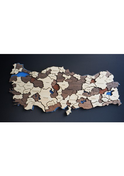 3 Boyutlu 3D Ahşap Mdf Dekoratif Detaylı Türkiye Haritası – Duvar Dekoru Tablosuz