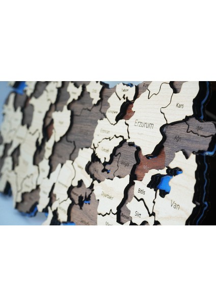 3 Boyutlu 3D Ahşap Mdf Dekoratif Detaylı Türkiye Haritası – Duvar Dekoru Tablosuz