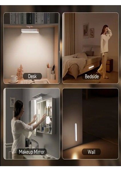 Taşınabilir Kablosuz Dokunmatik Manyetik LED Gece Lambası, Uzaktan Kumandalı, Beyaz