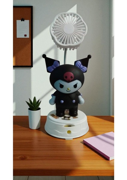 Kuromi Temalı Masa Üstü Vantilatör Siyah, Şık ve Kullanışlı Hediye Seçeneği