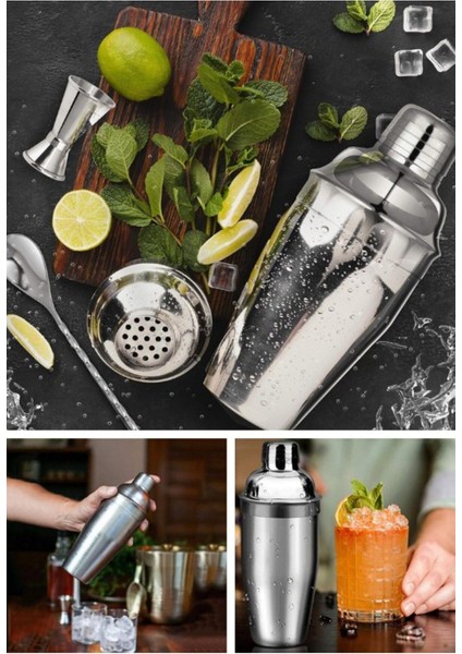 6 Parçalık Çelik Kokteyl Shaker Seti, Pratik ve Şık Barmen Takımı modelleri