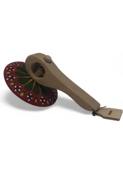 Ahşap Kırmızı Topaç Eğlence Oyunu Çocuklar Için Renkli ve Şık Tasarım