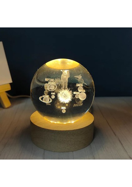 Gezegenler ve Astronot Temalı Çocuk Odası Gece Lambası, Sevimli ve Şık Aydınlatma Seçeneği