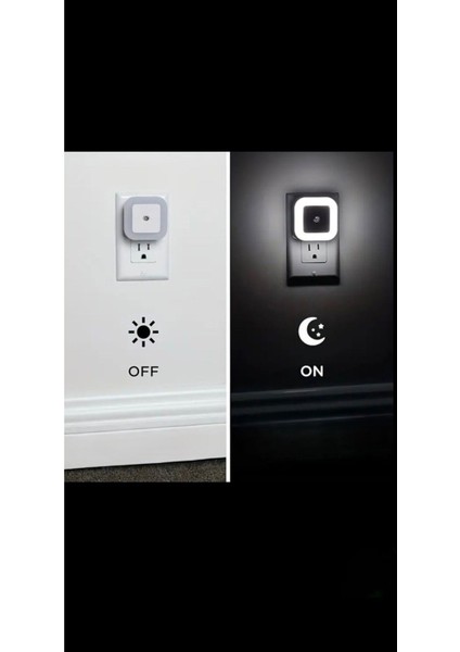 Sensörlü Mini LED Gece Lambası, Beyaz, Ortamı Aydınlatan Kompakt Tasarım