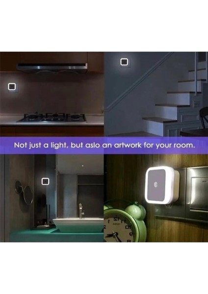 Sensörlü Mini LED Gece Lambası, Beyaz, Ortamı Aydınlatan Kompakt Tasarım fırsatları