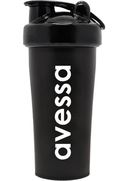 Şık Siyah Akıllı Karıştırıcı Bardaklı Spor Şişe