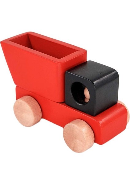Ahşap Kamyon Kırmızı Renkli, Eğlenceli ve Şık Hobi Oyuncak