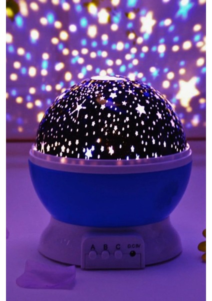 Renkli Yıldızlı Gökyüzü Projeksiyon Gece Lambası, Huzur ve Rahatlık Sağlar.