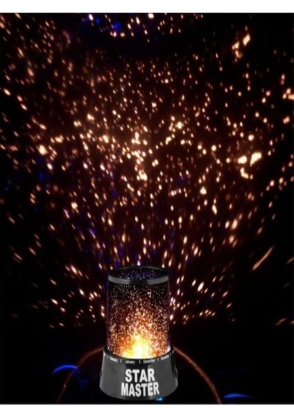 Yıldız Yansıtıcı Gece Lambası, Bebek Odası Için Projeksiyon Işığı Siyah