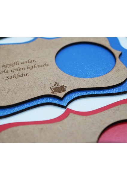 Ahşap – Mdf Lazer Kesim Renkli – Beyaz 6’lı Kahve Fincan Atlığı, Bardak Altlığı, Sunum fırsatları