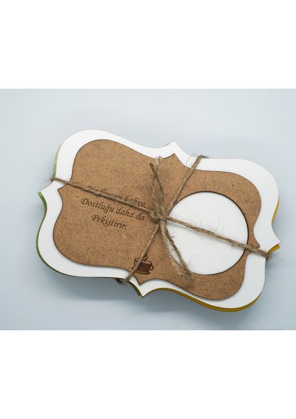 Ahşap – Mdf Lazer Kesim Renkli – Beyaz 6’lı Kahve Fincan Atlığı, Bardak Altlığı, Sunum indirimleri