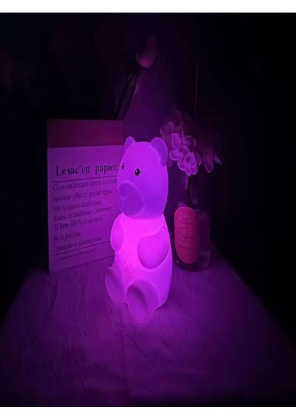 Renkli Ayı Şekilli Dokunmatik Gece Lambası, Şık ve Huzurlu Işık Atmosferi modelleri