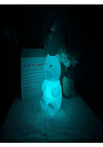 Renkli Ayı Şekilli Dokunmatik Gece Lambası, Şık ve Huzurlu Işık Atmosferi fırsatları