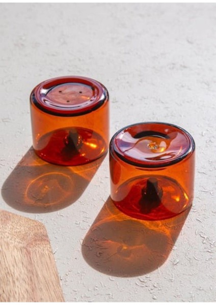 Yuvarlak Tuzluk Biberlik Seti, Amber, 6x5 Cm, 2'li Paket fiyatları