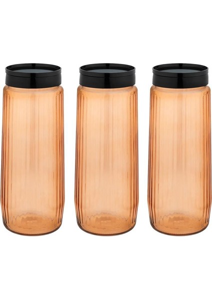 3'lü Çizgili Kavanoz Seti, Sarı, Şık ve Kullanışlı Tarz fiyatları