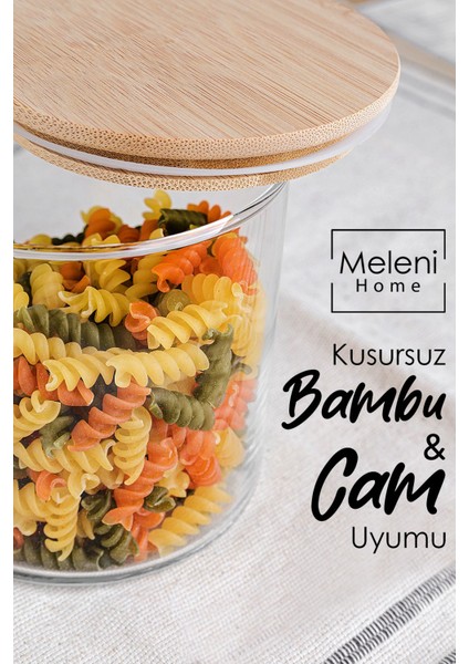 6'lı Bambu Kapaklı Cam Saklama Kabı Seti, 680 Ml, Etiketli, Vakumlu, Şık ve Kullanışlı fırsatları