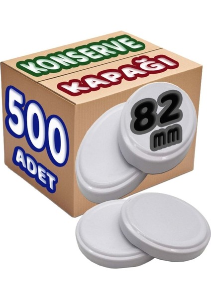 Büyük 82MM Konserve Kapağı Seti, 500 Adet, Beyaz Renkli, Yüksek Kalite.
