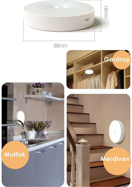 Kablosuz USB Şarjlı Hareket Sensörlü Spot LED Lambası, Pratik ve Güçlü Aydınlatma fiyatları