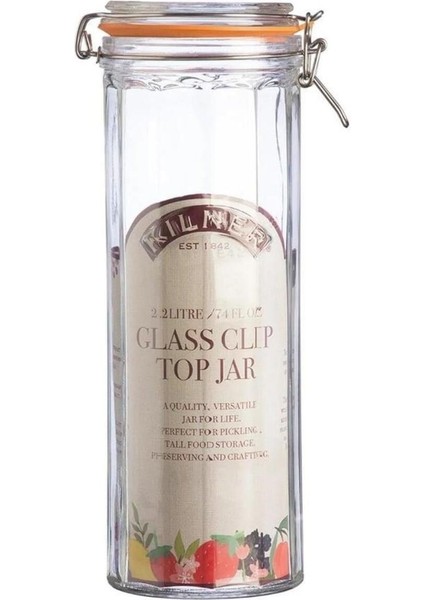 Turuncu Klipsli Vintage 2.2 Litre Kavanoz, Şık ve Dayanıklı Saklama Kabı fiyatları