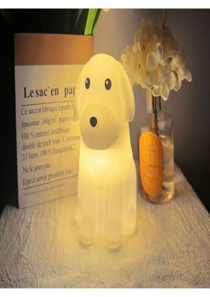 Renkli Köpek Şekilli Dokunmatik Gece Lambası, Şık ve Kullanışlı Dekoratif Aydınlatma