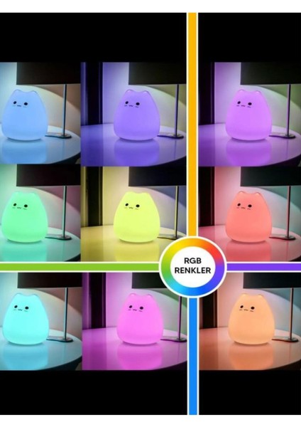 Renkli Köpek Şekilli Dokunmatik Gece Lambası, Şık ve Kullanışlı Dekoratif Aydınlatma