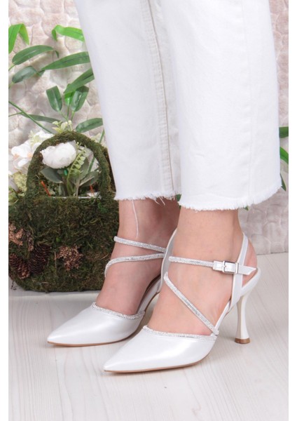 35691 Saten Biye Taşlı Topuklu Abiye Ayakkabı Kadın Ayakkabı fiyatları