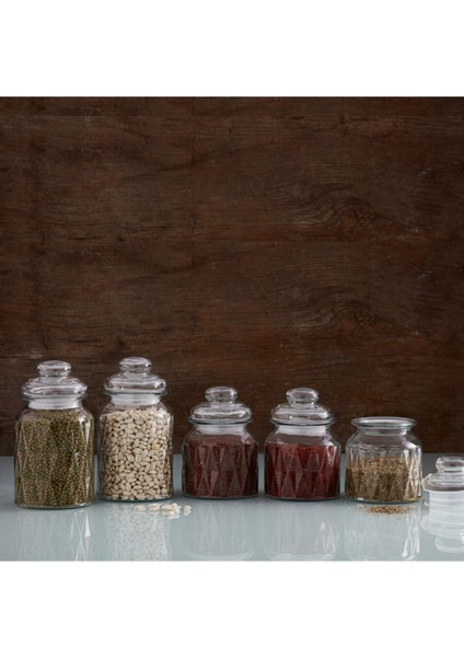 5'li Cam Baharat Saklama Takımı, Şık ve Pratik Mutfak Aksesuarı