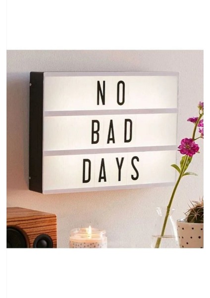 Beyaz LED Işıklı Mesaj Panosu, Dekoratif ve Sinematik Tasarım, Masaya Uygun