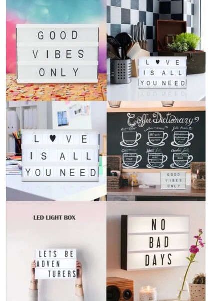 Beyaz LED Işıklı Mesaj Panosu, Dekoratif ve Sinematik Tasarım, Masaya Uygun