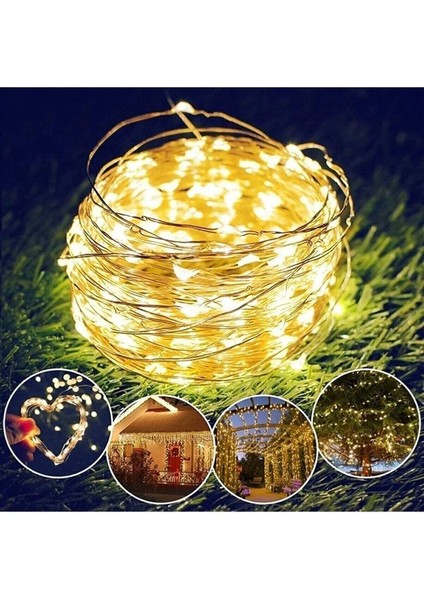 Renkli LED Işık 10 mt Pilli Noel Ağacı ve Parti Dekorasyonu