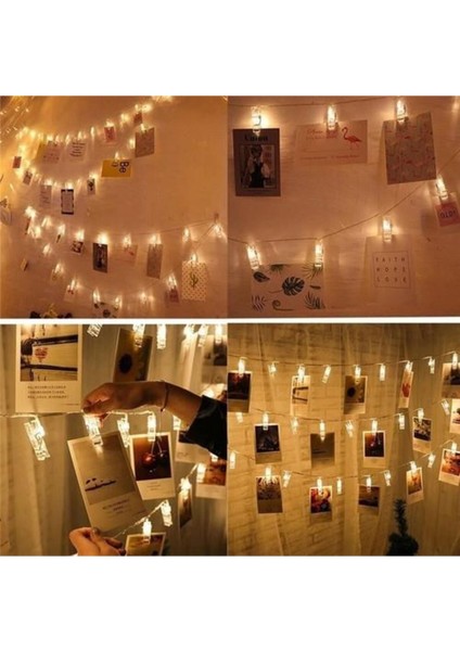 Işıklı Fotoğraf Mandalı, 20'li, Beyaz, Ledli, Şık ve Kullanışlı, Havalı Aksesuar modelleri