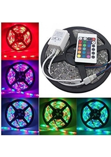 Renkli Uzaktan Kumandalı 20 Fonksiyonlu 5 Metre Şerit LED Işık Seti