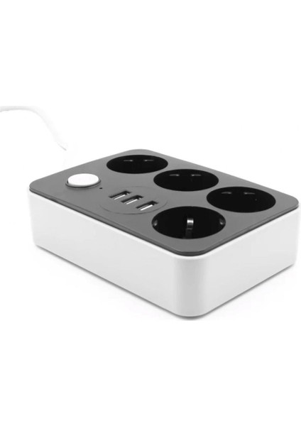 Akım Koruyuculu 3usb Port Hızlı Şarjlı 4lü Priz fiyatları
