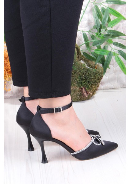 35695 Saten Fiyonklu Biye Taşlı Topuklu Abiye Ayakkabı Kadın Ayakkabı fırsatları