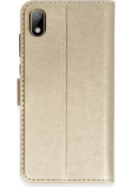 Huawei Y5 2019 Kılıf Trend S Plus Kapaklı Kılıf - Gold