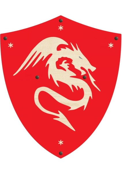 Kırmızı Ahşap Japon Samuray ve Ninja Kalkanı ile Kılıç Seti, Şık ve Detaylı Tasarım modelleri