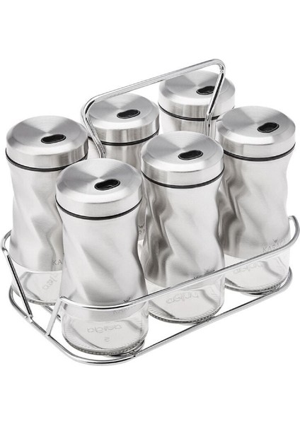 Şeffaf Cam Baharat Takımı, 7 Parça, Şık ve Kullanışlı Tasarım indirimleri