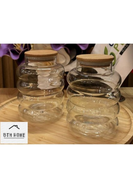 Turuncu Ahşap Kapaklı Cam Kavanoz Takımı, 2'li Set, Şık ve Dayanıklı Tasarım fiyatları